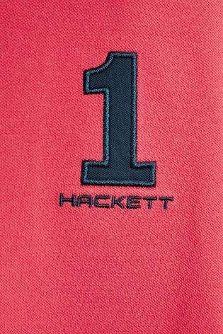 Red Hackett Panelled Number Polo